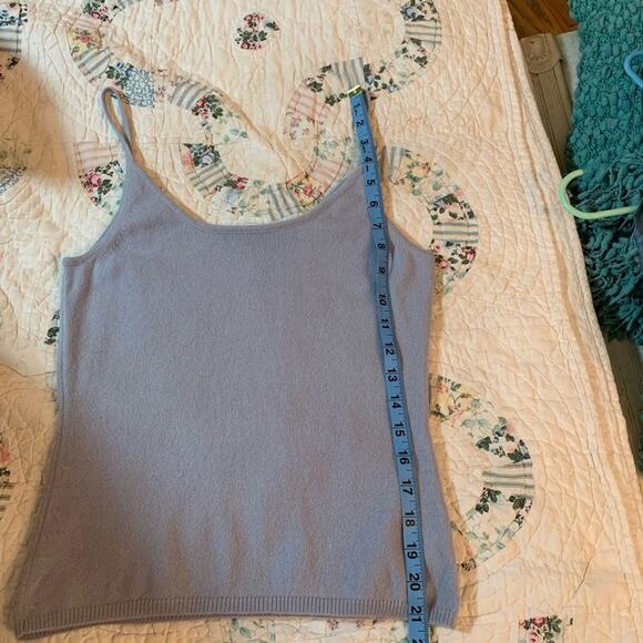 ITALIAN CASHMERE BLUE CAMI CAMISOLE TANK TOP - Picture 4 of 5